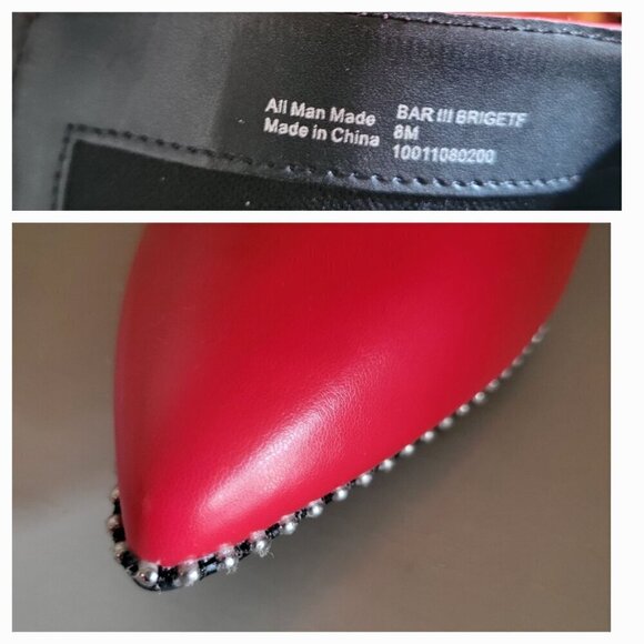 Bar III Brigetp Red Ankle Boots With Studded Trim & Zipper Closure-8M - Picture 8 of 10